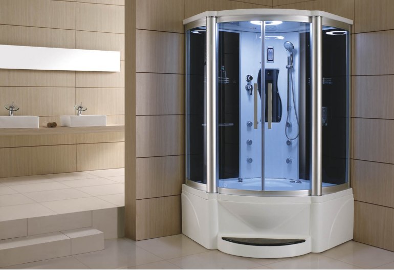 Cabine de douche hydromassante avec hammam et baignoire AT-011A