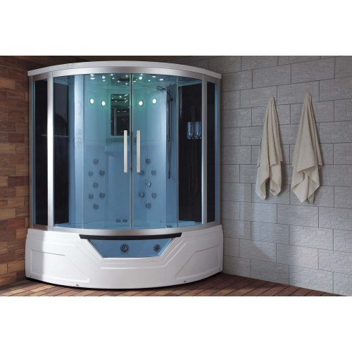 Cabine de douche hydromassante avec hammam et baignoire AT-012A