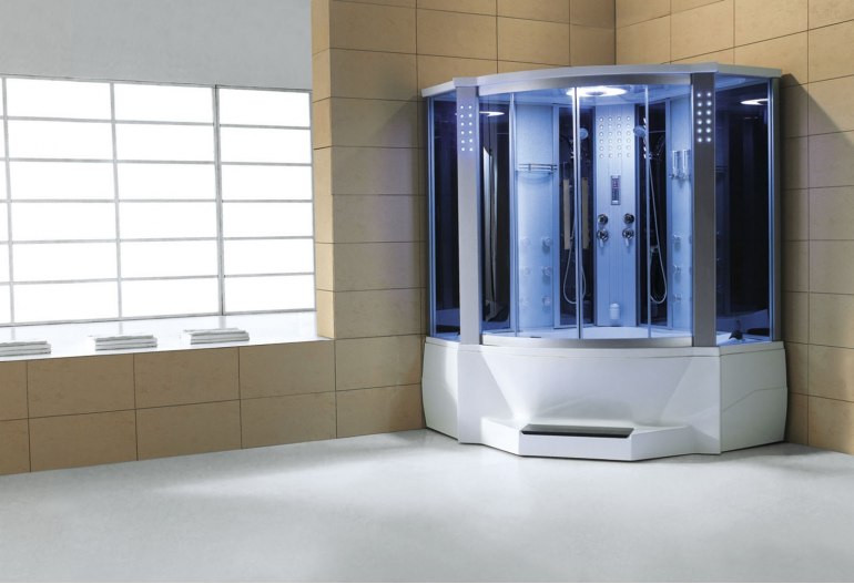 Cabine de douche hydromassante avec hammam et baignoire AT-012C