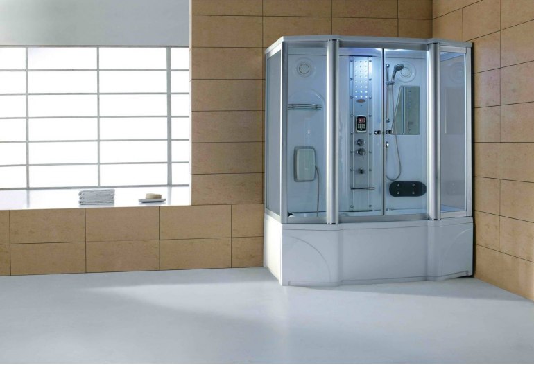 Cabine de douche hydromassante avec hammam et baignoire AT-016