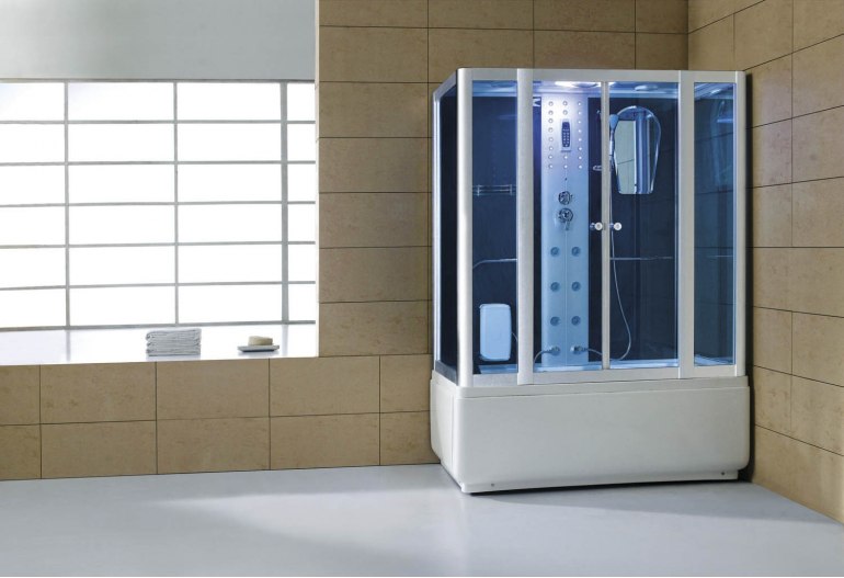 Cabine de douche hydromassante avec hammam et baignoire AT-008B